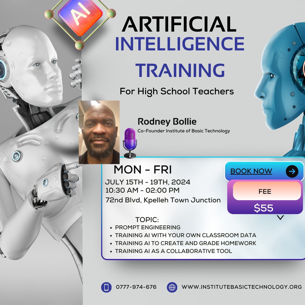 Are you a teacher or a decision maker? If you are simply asking AI (ChatGPT) to write, explain or define something you are NOT taking full advantage of its full capabilities. Register,
Call us or fill out the form to hold your spot!- bit.ly/3VgK2mR  #Liberia