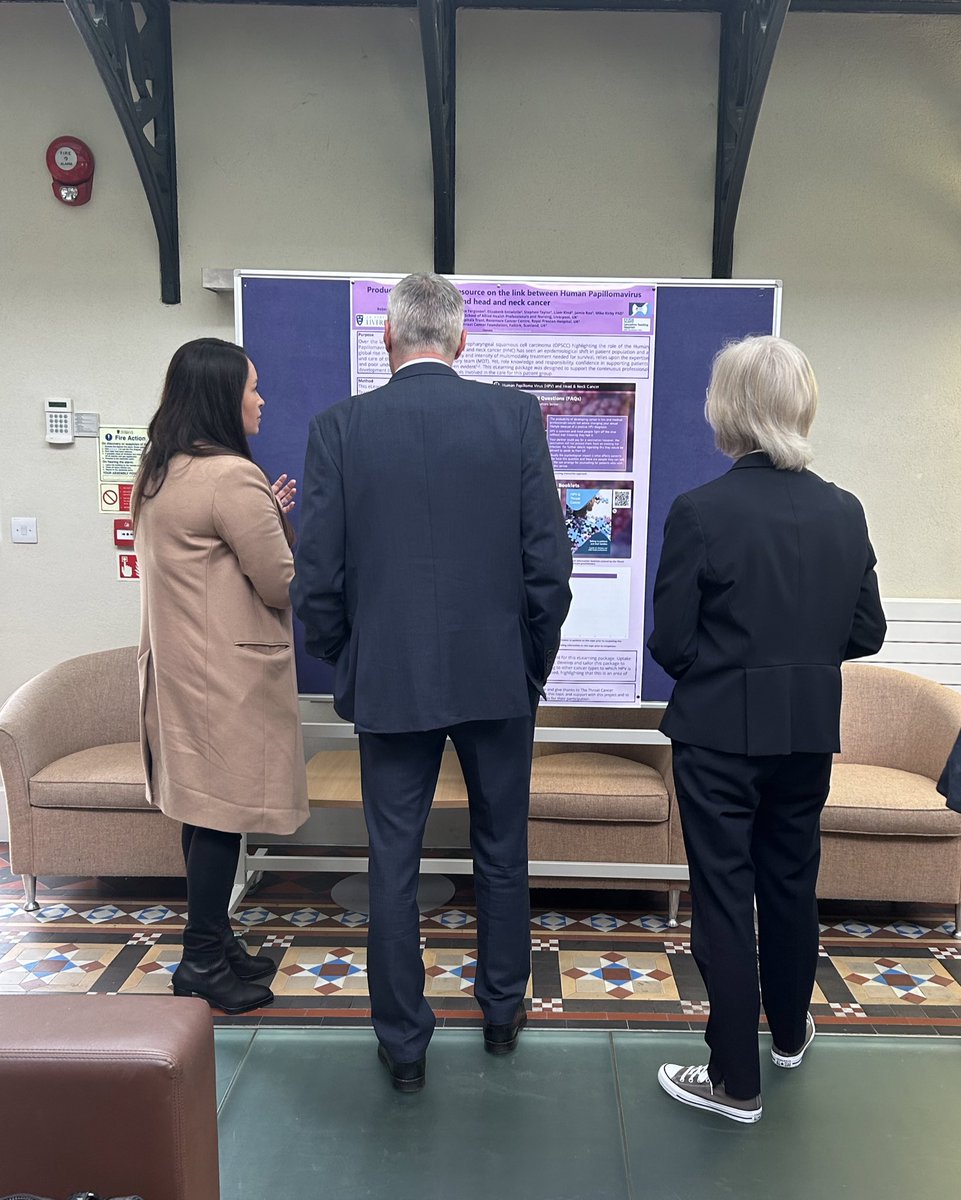 School of Allied Health Professions & Nursing (@livuniahpn) on Twitter photo Rebecca Jopson, one of our Therapeutic Radiography and Oncology lecturers, presented her research poster on the link between human papillomavirus and head and neck cancer to the University’s Vice Chancellor and members of <a href="/LivUniIPH/">Institute of Population Health</a>’s academic staff today.
#research #education Rebecca Jopson, one of our Therapeutic Radiography and Oncology lecturers, presented her research poster on the link between human papillomavirus and head and neck cancer to the University’s Vice Chancellor and members of <a href="/LivUniIPH/">Institute of Population Health</a>’s academic staff today.
#research #education