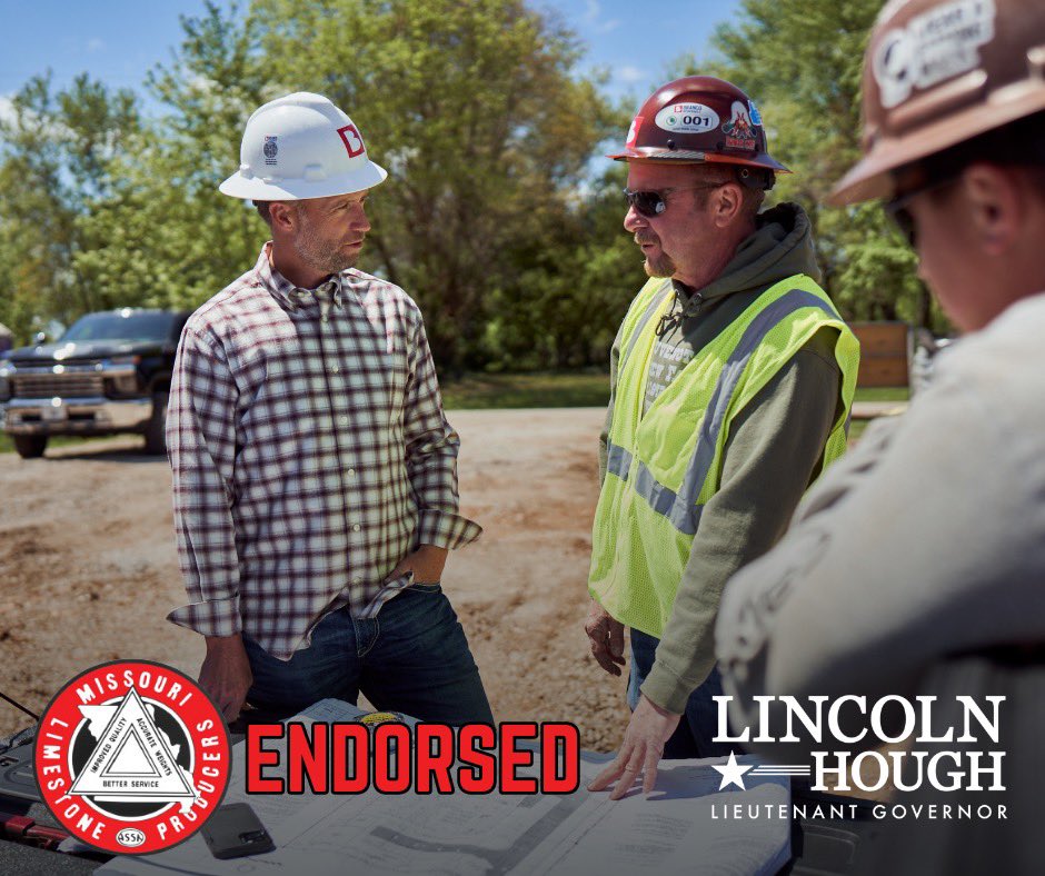Excited to announce an endorsement from the Missouri Limestone Producers Association. Another testament to our campaign’s shared commitment to Missouri’s diverse industries and economy.