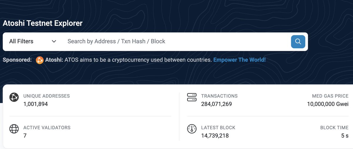 atoshiofficial's tweet photo. 🎉EXCITING! A NEW Milestone! 
Testnet unique address Surpassed 1,000,000 officially!

We are one step closer to Mainnet. 
#Mainnet #ATOSHI #ATOS