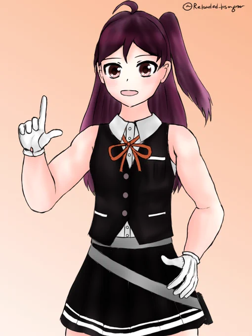 ノースリーブの萩風ちゃん#艦これ版深夜の真剣お絵描き60分一本勝負 #艦これ版真剣お絵描き60分一本勝負_20240618 