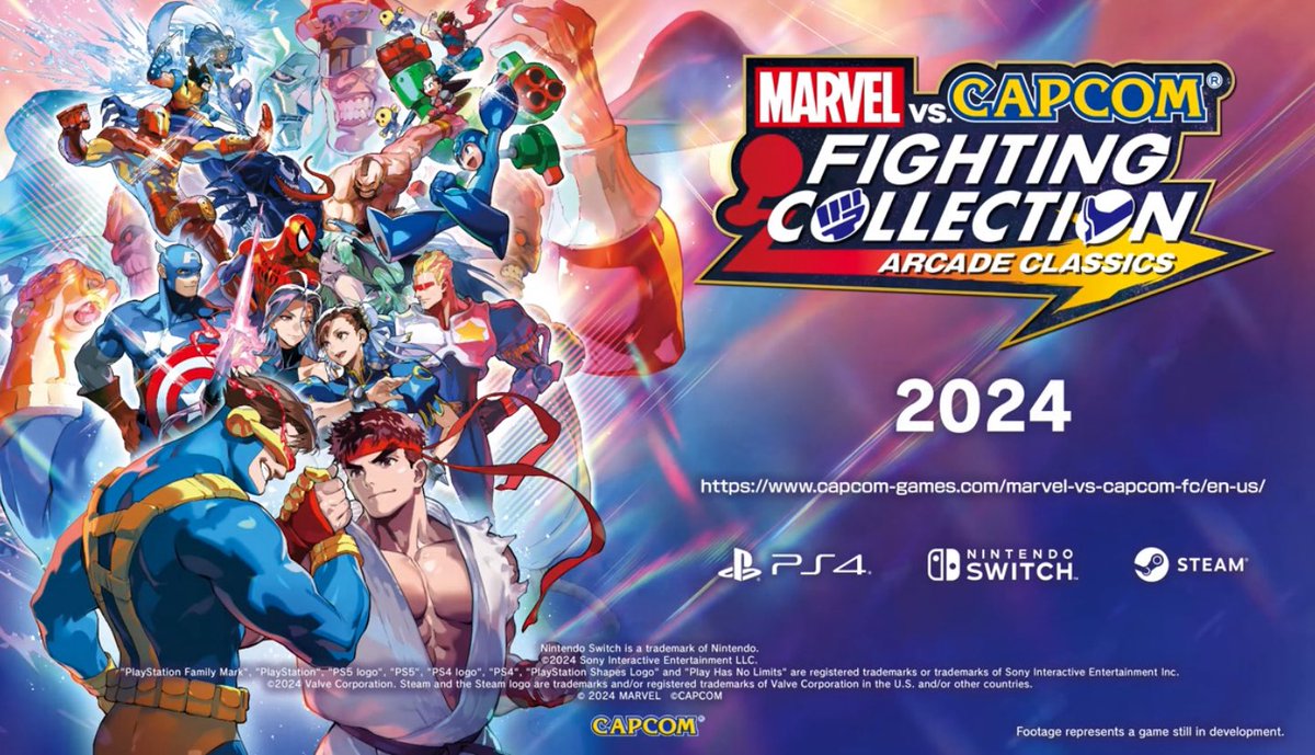 FGAnniversaries's tweet image. Marvel vs Capcom Fighting Game Collection has been announced for PS4, Nintendo Switch, and Steam.