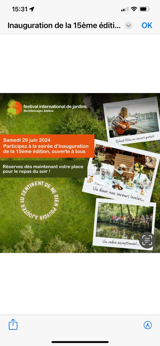 [FIJ • INAUGURATION // DÎNER + CONCERT] - 29 juin à l’Île aux Fagots, Amiens

🍷 18h00 : Verre d'accueil
🎤 18h30 : Discours
🍽 20h15 : Dîner convivial
🎶 21h30 : Concert de Richard Allen (entrée libre, accès au bar) 

Découvrez le menu et réservez sur : billetweb.fr/diner-dinaugur…