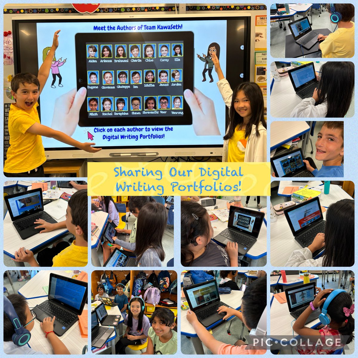 KawasakiSeth's tweet photo. Today, the incredible fourth grade authors shared their Digital Writing Portfolios.  They each created a website showcasing all of their amazing work from this year! We are so proud of how much they have accomplished! @A_RiveraNY @ELALead @PTAJackson @JerichoUFSD https://t.co/sF3PSMssTC