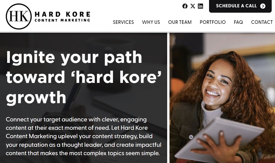 HardKoreContent's tweet photo. 🤔Just what the heck do we do at Hard Kore Content Marketing every day? We work with marketers &amp; brands to elevate their #contentstrategy, ramp up their content creation &amp; establish themselves as thought leaders. Learn more: https://t.co/iLeCg9MmzD https://t.co/0s0DOKR14y