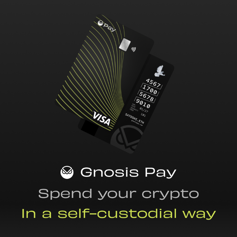 gnosispay's tweet photo. Pay directly from your blockchain address, and take full control over your finances. 

Order your Gnosis Pay Card now and access 0,00% early adopter fees.