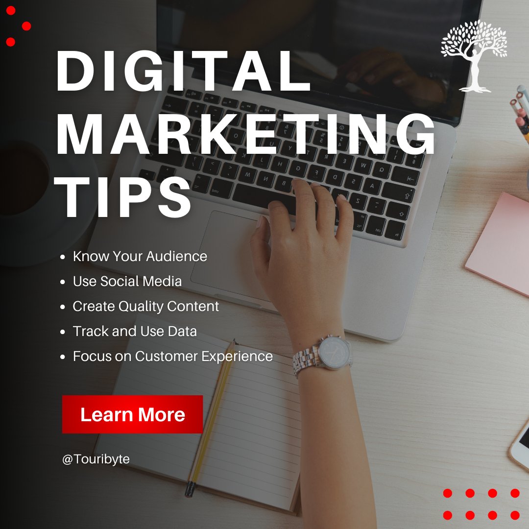 Tourbyte_za's tweet photo. Want to take your marketing to the next level?

Here are some simple and effective tips to help you connect with your audience and improve your overall strategy. 
#touribyte #marketing #Digitalmarketingagencyonline https://t.co/y9fcDF9sih