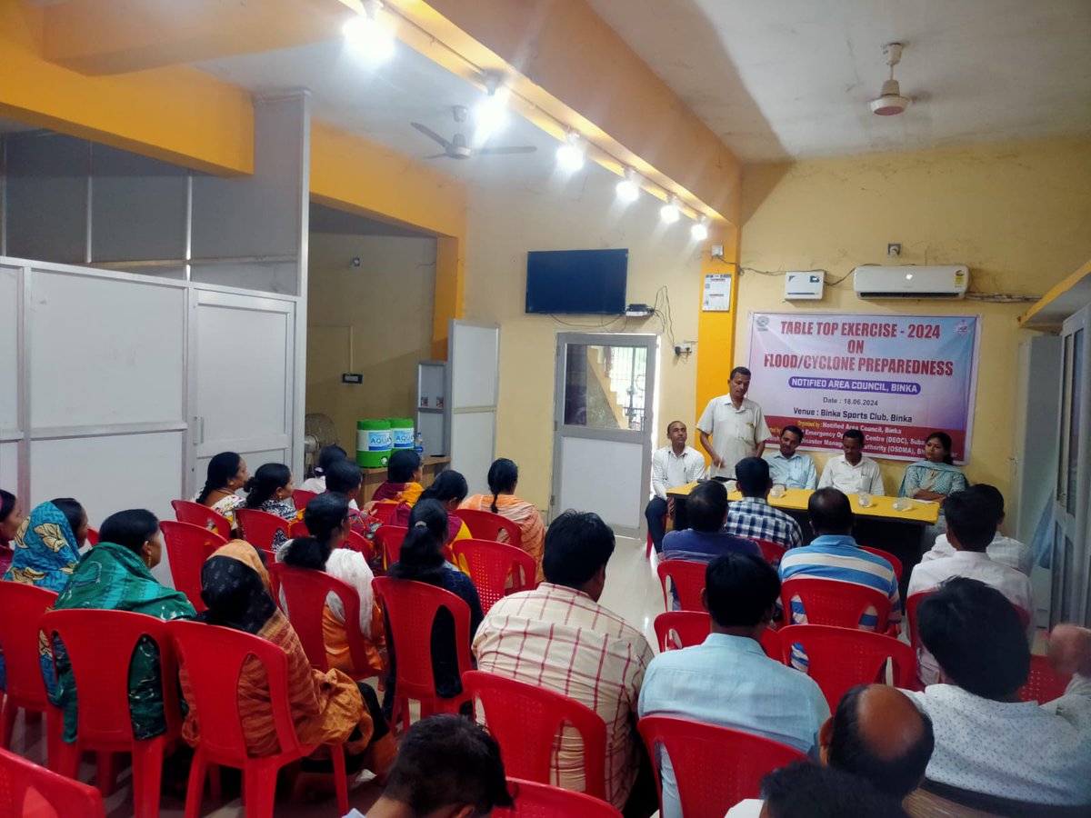 DeocSubarnapur's tweet photo. ULB level Table Top Exercise conducted at all ULBs of Subarnapur district on 18.06.2024 to strengthen the preparedness and coordination mechanism for smooth disaster management. District level observers attended to monitor the programme.
@osdmaodisha https://t.co/HK0I10bPt3