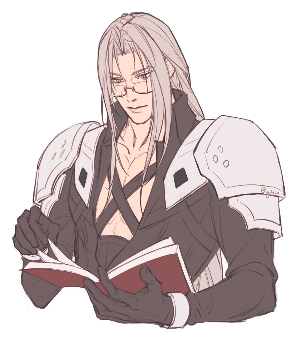 I really liked this headcanon so I drew him with reading glasses😭