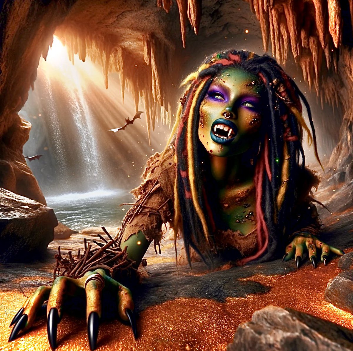 funfactstome's tweet photo. Enchanted cave dweller guarding ancient secrets! 🌌✨

#AIArt #Fantasy #MysticalCreatures #ArtOfAI #EnchantedCave #DigitalArt #MythicalBeauty #FantasyArt #Magic #AI #Surrealism #Dreamscape #Whimsy #ArtCommunity #CaveCreatures #Imagination https://t.co/VKoSJhl5tS