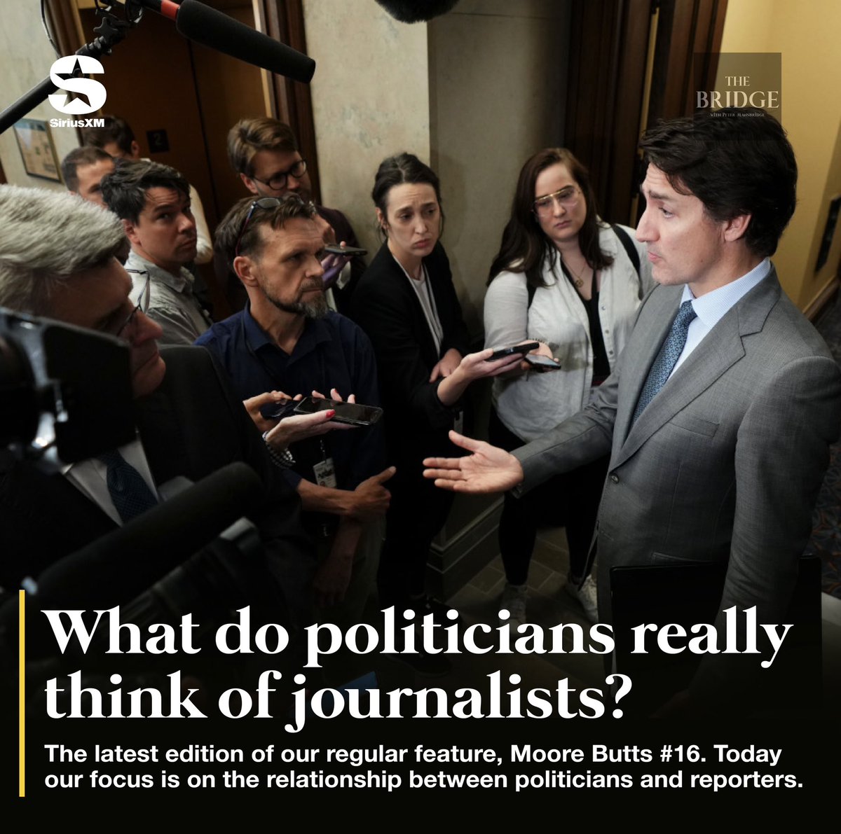 Peter Mansbridge (@petermansbridge) on Twitter photo What do politicians really think about the people who cover them? How do they prepare for the sometimes tense situations with the media? <a href="/honjamesmoore/">James Moore</a> and <a href="/gmbutts/">Gerald Butts</a> return for their latest discussion, today on The Bridge.
Noon EST on <a href="/CanadaTalks167/">SiriusXM Canada Talks</a>, & all podcast platforms. What do politicians really think about the people who cover them? How do they prepare for the sometimes tense situations with the media? <a href="/honjamesmoore/">James Moore</a> and <a href="/gmbutts/">Gerald Butts</a> return for their latest discussion, today on The Bridge.
Noon EST on <a href="/CanadaTalks167/">SiriusXM Canada Talks</a>, & all podcast platforms.