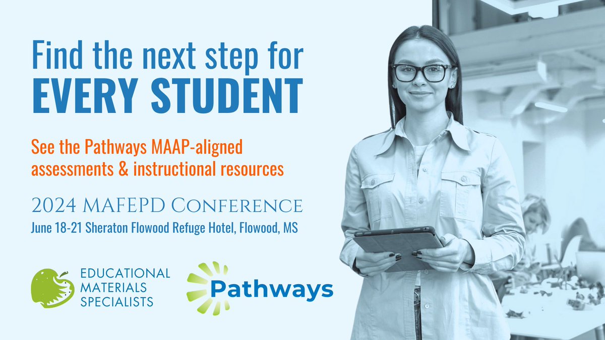 learnXpl's tweet image. We're headed to the #MAFEPD Conference today! Join us at the EMS exhibit to see what's new with the Pathways benchmark assessments & MAAP-aligned instructional resources. ow.ly/gIae50SkSkK #assessment #federalprograms #edutwitter #mseducation #MAAP #studentoutcomes