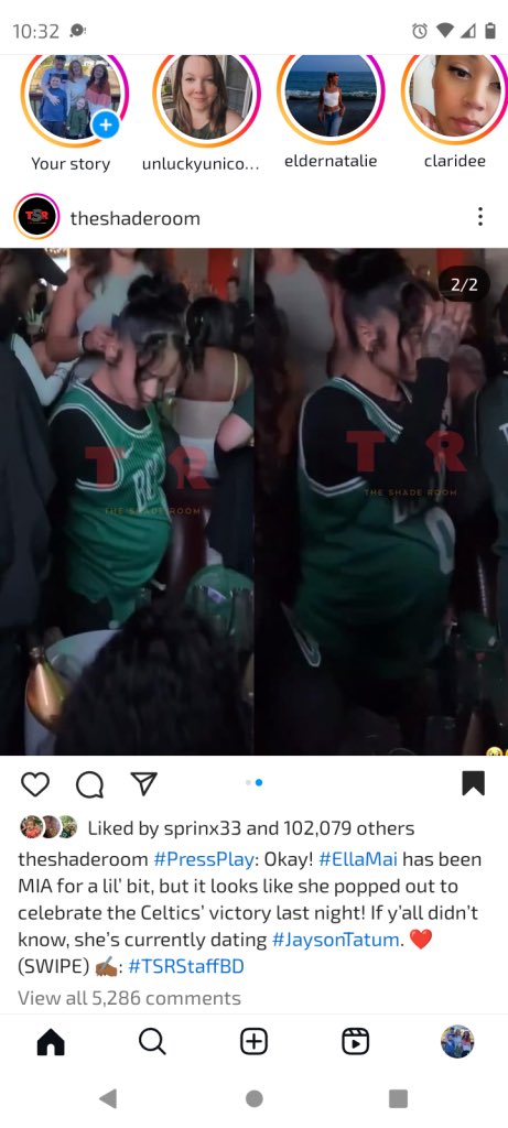 Ksmoothmusic's tweet photo. @ZoandBertrand  Tatums about to be a dad again too. His girlfriend Ella Mai was at the game with a belly👀☘️☘️ https://t.co/Hhi7oiWFzp