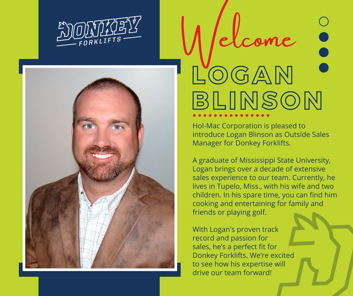mac_hol's tweet image. The team at Donkey Forklifts is growing! Help us welcome Outside Sales Manager Logan Blinson!