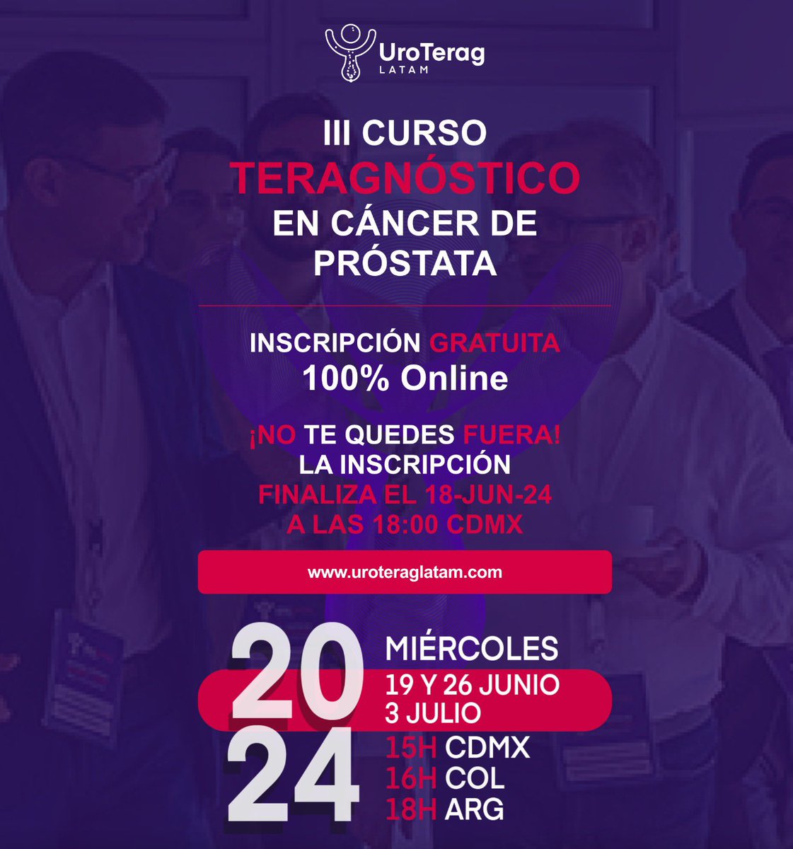 Eres uno de los más de 900 inscritos en el III Curso Teragnostico en Cáncer de Próstata LATAM? 
No te quedes fuera!! Ultimas horas! 

Gracias al soporte de <a href="/pros_tic/">ProsTIC</a> <a href="/ICPO_Foundation/">ICPO Foundation</a> <a href="/OncidiumFoundat/">Oncidium foundation</a> 

Con la presencia de <a href="/DrMHofman/">Michael Hofman</a> <a href="/ProfKHerrmann/">Ken Herrmann</a> 

👇👇

uroteraglatam.com/inscripciones-…