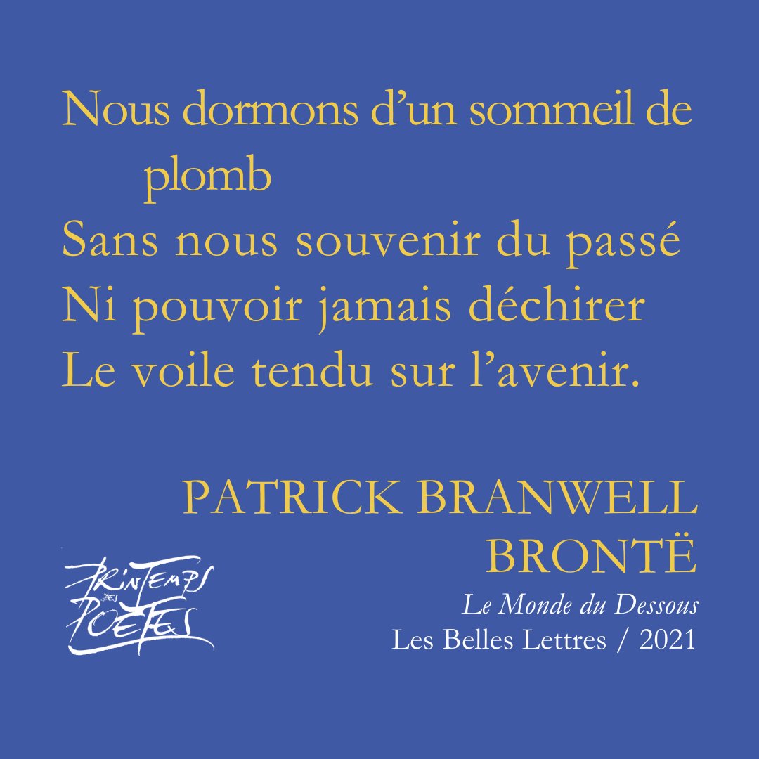 « Hymne au doute », in « La vie est un sommeil passager » 

Édition de Patrick Reumaux 

#patrickbranwellbronte #lemondedudessous #hymneaudoute #lesbelleslettres #patrickreumaux #printempsdespoètes #printempsdespoetes