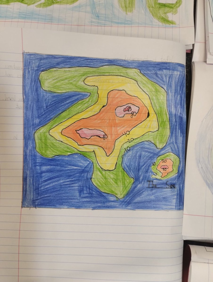 latimerprimary's tweet photo. #4ND have been exploring topography and contour lines in Geography. They created their own contour island, drew contour lines to show how high parts of their island are above sea level and coloured them in the topographic colours #LatimerGeography #topography #contourlines https://t.co/KjQSx2Vu4O