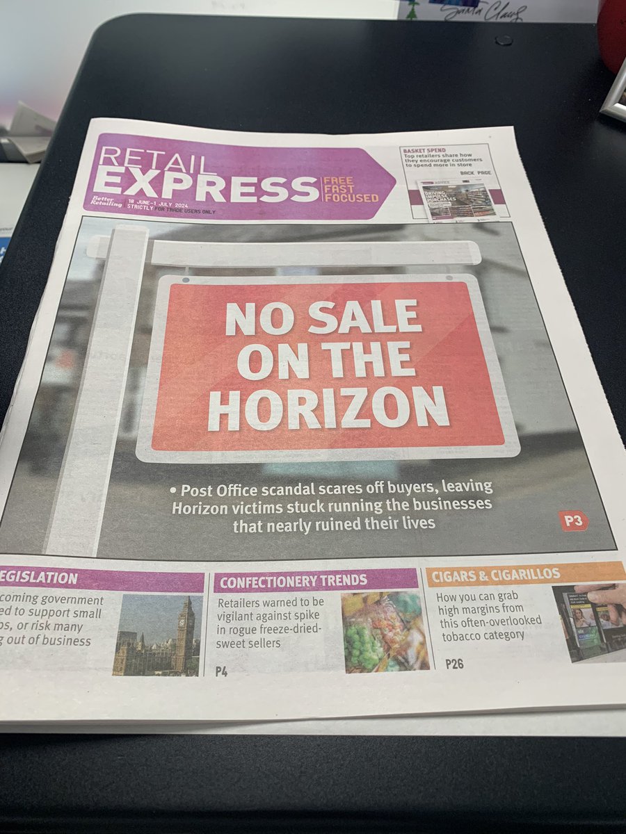Alex Yau (@alexyau_) on Twitter photo First issue of Retail Express officially as Editor!
This edition features a fantastic cover story by <a href="/alice_brooker/">Alice Brooker</a> on the Post Office Horizon scandal, among many other great stories. First issue of Retail Express officially as Editor!
This edition features a fantastic cover story by <a href="/alice_brooker/">Alice Brooker</a> on the Post Office Horizon scandal, among many other great stories.