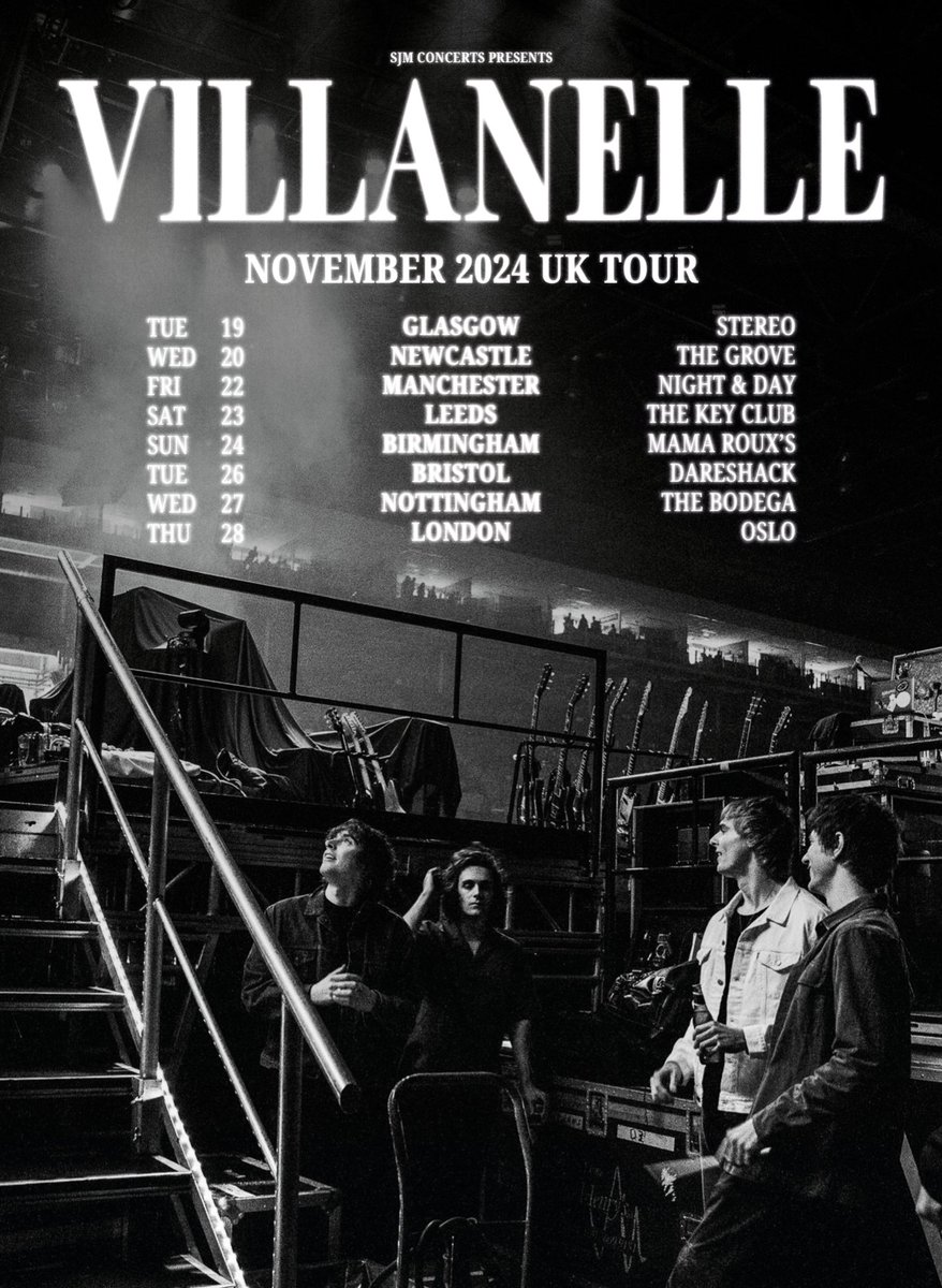 VILLANELLE are pleased to announce their headline UK tour this November. Tickets on sale Friday at 9am.
