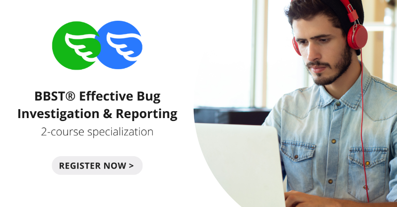 bbst_courses's tweet photo. 🚀 Advance your software testing skills with the BBST® Effective Bug Investigation &amp; Reporting Specialization! Gain in-depth knowledge on bug advocacy, clear reporting, and handling irreproducible bugs with expert guidance.  #SoftwareTesting #BugReporting #BBST #QA #TechTraining