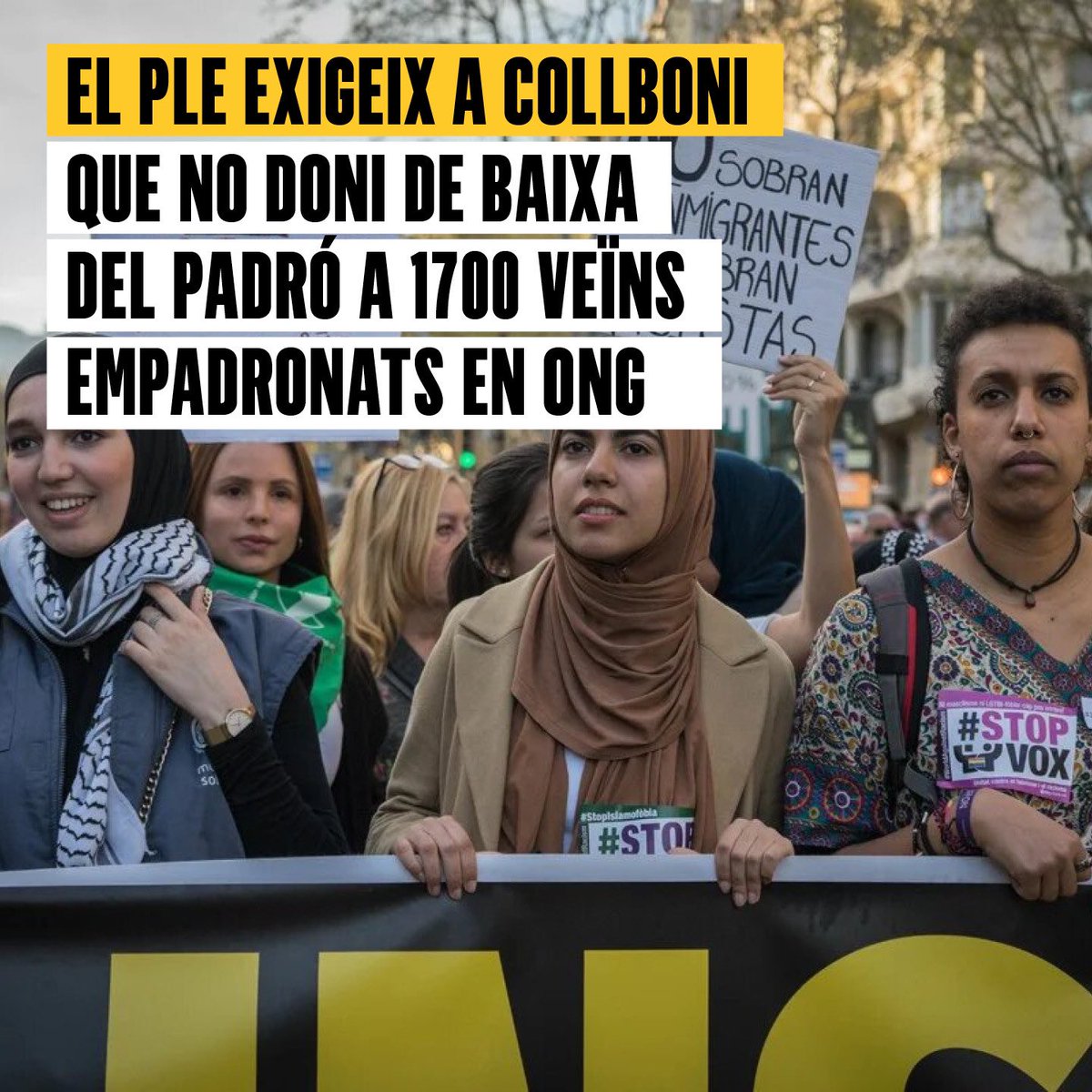 ‼️ Avui s'ha aprovat la nostra proposició per impedir que el govern Collboni doni de baixa 1700 persones empadronades a ONG.

El PSC s'ha aliat amb Vox i ha votat en contra a la nostra demanda de mantenir un circuit d'empadronament que garanteixi els drets de les més vulnerables.