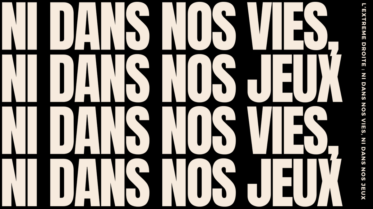 Plus que jamais : votre voix compte.

Luttez pour la visibilisation et la sécurité des femmes et des personnes marginalisées, pour vos droits et votre liberté, car ceux-ci ne sont jamais acquis.

Votez pour l'inclusion, contre l'extrême-droite. 

#NiNosViesNiNosJeux