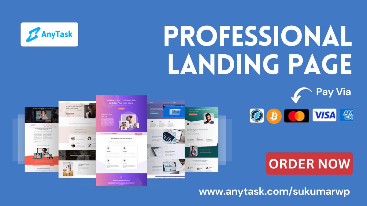 sukumarwp's tweet photo. Do you need a responsive and visually stunning landing page for your business? Look no further! I am ready and willing to assist you.  Don't hesitate to contact me at https://t.co/dz4IbCQDDg

#anytask #electroneum #webdesign #landingpage #landing https://t.co/4vbFVMdNQF