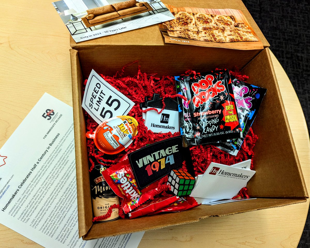 104.1 EZ FM (@1041ezfm) on Twitter photo A BIG thank you to .<a href="/ShopHomemakers/">Homemakers Furniture</a> for making a little dream of mine come true - I got a promo box! I know, I know. But, I never get goodies. And, in this case, it is to celebrate the 50th Anniversary of one of my favorite stores, so I am doubly chuffed!
Happy Anniversary! -Kate A BIG thank you to .<a href="/ShopHomemakers/">Homemakers Furniture</a> for making a little dream of mine come true - I got a promo box! I know, I know. But, I never get goodies. And, in this case, it is to celebrate the 50th Anniversary of one of my favorite stores, so I am doubly chuffed!
Happy Anniversary! -Kate