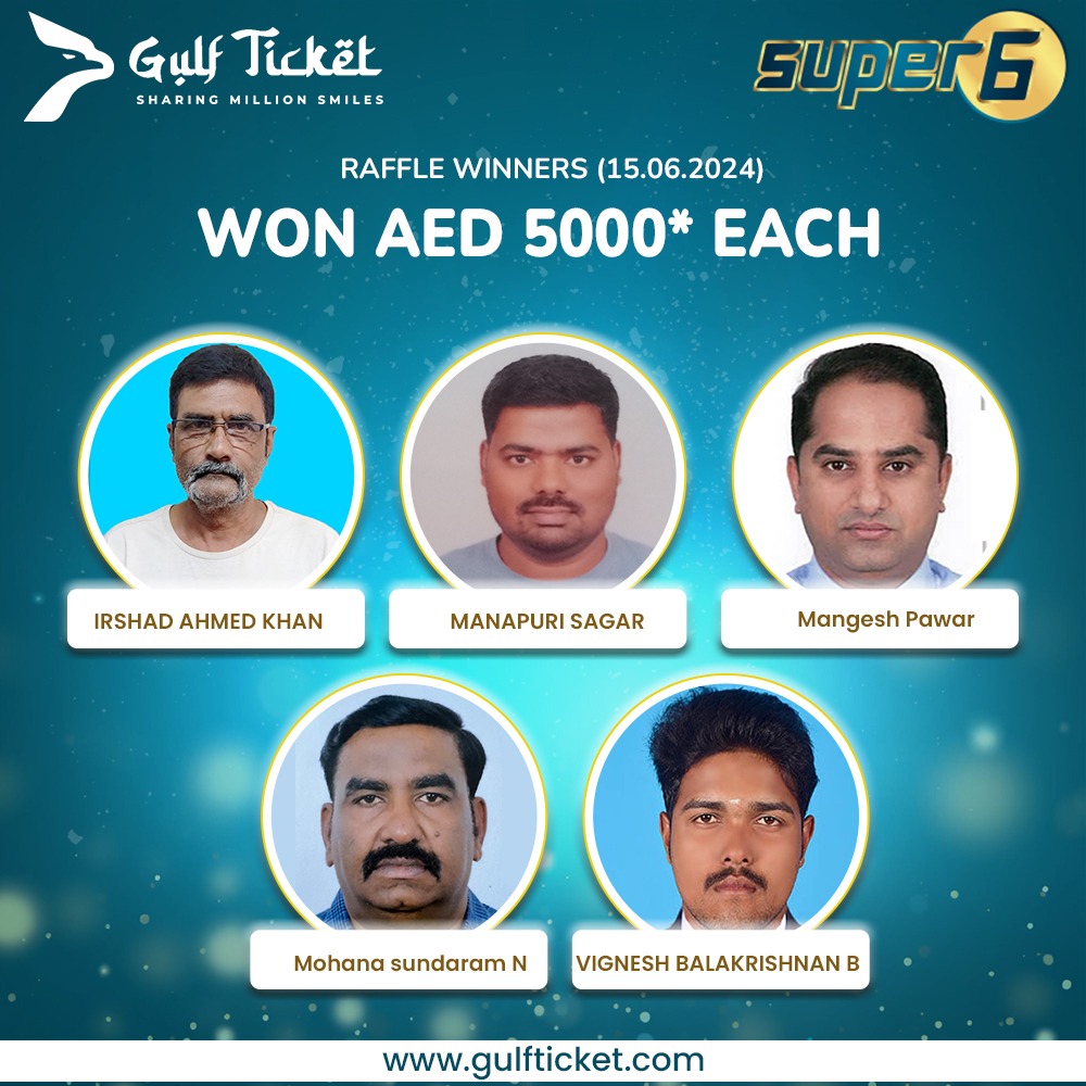 Gulfticket_ME's tweet photo. 💸Cheers to our Gulf Ticket Super 6 raffle winners, each taking home AED 5,000! Your luck has turned into a delightful reward.🏆 Enjoy every bit of your well-deserved prize! 🌟

#gulfticket #gulfticketsuper6 #rafflewinners #luckystars #celebratesuccess #WinningMoment https://t.co/JnucSsN1Ua