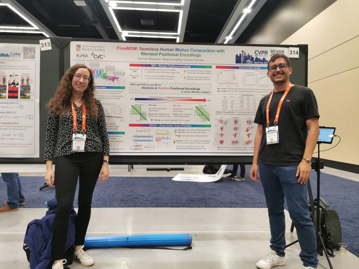 CVC_UAB (@cvc_uab) on Twitter photo ✍️ German Barquero, Sergio Escalera, Cristina Palmero from the research group HUPBA (#CVC, <a href="/UniBarcelona/">Universitat de Barcelona</a>) have presented as a Main Conference their paper “Seamless Human Motion Composition with Blended Positional Encodings”.
openaccess.thecvf.com/content/CVPR20…
#CVPR2024 #CVCpeople ✍️ German Barquero, Sergio Escalera, Cristina Palmero from the research group HUPBA (#CVC, <a href="/UniBarcelona/">Universitat de Barcelona</a>) have presented as a Main Conference their paper “Seamless Human Motion Composition with Blended Positional Encodings”.
openaccess.thecvf.com/content/CVPR20…
#CVPR2024 #CVCpeople