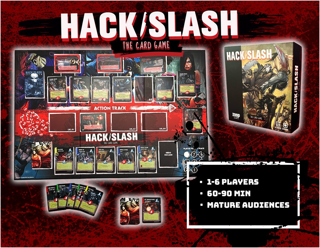 Hack/Slash: The Card Game has just 16 hours to go! It's so close to hitting its goal but needs your support! Let's get it there, grab your copy as well as the first 3 expansions!

zoop.gg/c/hackslashgame

#comics #tabletopgames #boardgames