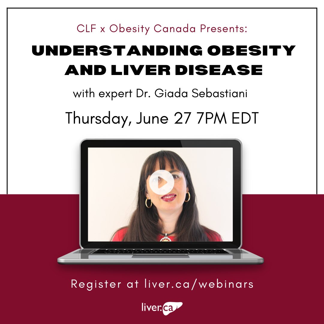🗓️ Mark your calendars for June 27 at 7PM! 💻️ This free webinar explores the connection between obesity and liver disease how these conditions can impact one another. 

Register today ➡️ liver.ca/webinars