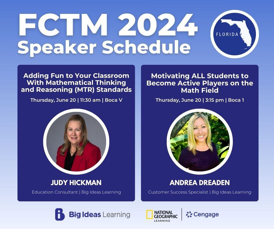 Join us at <a href="/FCTMath/">FCTM</a> for teaching sessions that will leave you feeling inspired! ☀️ 

Want to motivate your students to excel? Don't miss out on these valuable teaching sessions! 

<a href="/ExploreInside/">NatGeoLearning</a> #MathTeachers #Teaching #FCTM2024 #ProfessionalDevelopment