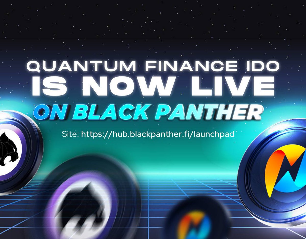 Quantum Finance IDO is now officially live on <a href="/BlackPanther_Fi/">Black Panther</a> 🔥

Sale period: 15:00 18th June - 15:00 20th June 2024
On: hub.blackpanther.fi/launchpad

With this IDO, we are aiming at bringing Injective users a full version of a NFT-Gated Guild Staking, forcing the growth of DeFi on