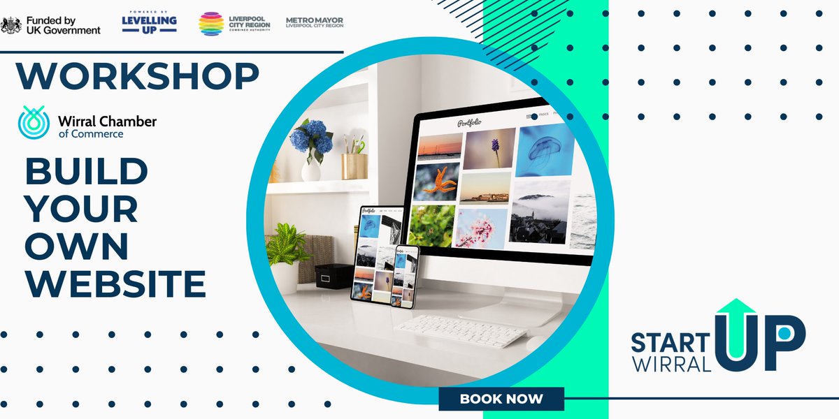 Wirral_Chamber's tweet photo. Are you looking to build a new website for your business? 

⏰ 10am-12pm 📅 Monday 15 July 

Join us for this @StartUpWirral session as we talk about a range of platforms for creating a new #website at a low cost.

Register your place here: https://t.co/siLsW82iv7 https://t.co/4XtgbsFKft