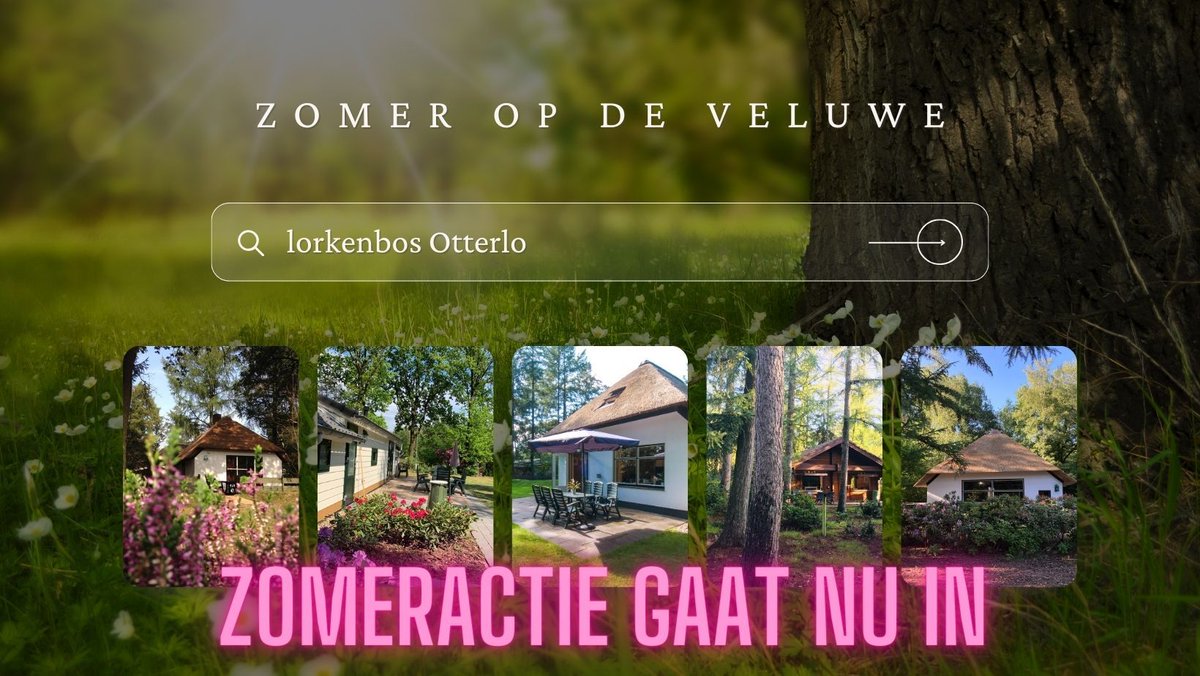 Wij hebben een zomeractie! Deze gaat nu in, terwijl het pijpenstelen regent hier in Otterlo
Geniet deze zomer van een heerlijke vakantie in het prachtige Lorkenbos in Otterlo en profiteer van 20% korting op uw verblijf. buff.ly/4cnNx1I