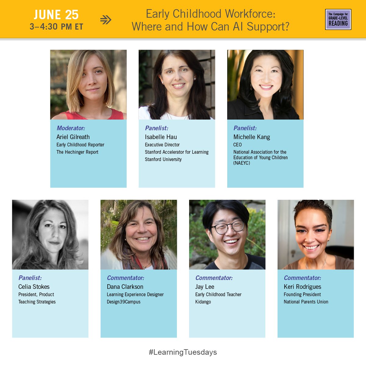 Gather with EdTech specialists from <a href="/NationalParents/">National Parents Union</a>
<a href="/NAEYC/">NAEYC</a> @TeacherStrategies <a href="/Design39Campus/">Design39Campus</a> and
<a href="/hechingerreport/">The Hechinger Report</a> on 6/25 @ 3pm for an important conversation on #AI in Early Childhood Education.  Register now! ➡ ow.ly/MkVI50Q4MTP