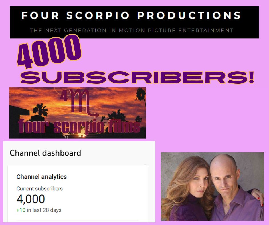 So excited that our #YouTube channel just hit 4K in subscribers!  You can join the fun here youtube.com/fourscorpio   -  we have our #webseries "That Darn Girlfriend" &amp; exclusive CYBER FIGHTER video content in advance of the upcoming film.