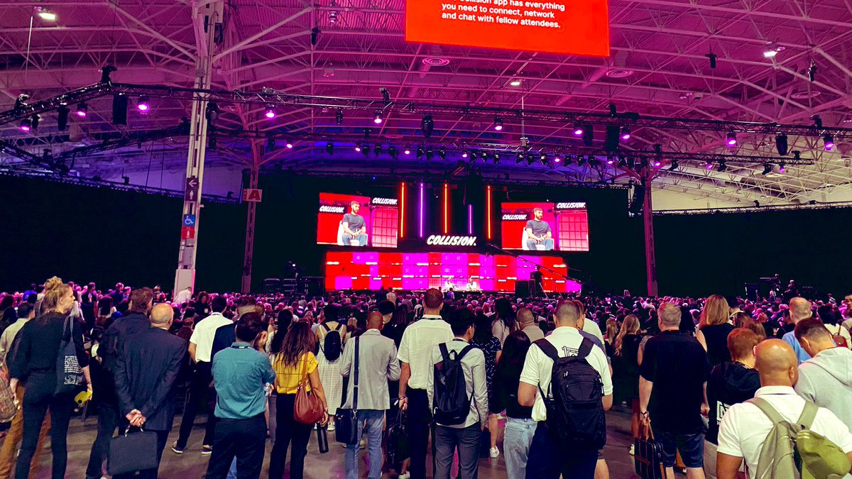 Standing room only for <a href="/cohere/">Cohere</a> founder &amp; CEO <a href="/aidangomez/">Aidan Gomez</a> at the last Collision in Toronto.