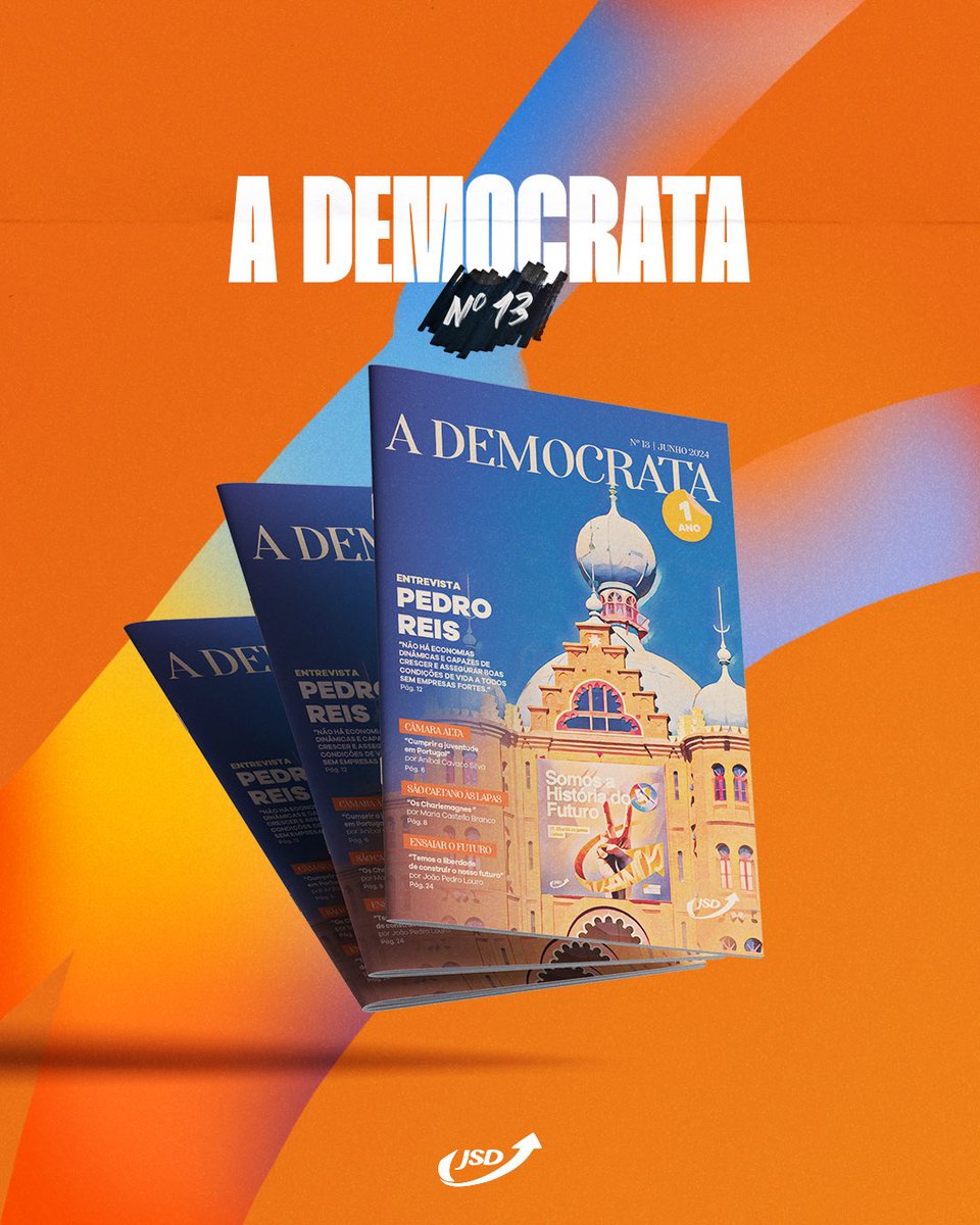 🗞️ Chegou a 13ª edição d’A 𝗗𝗲𝗺𝗼𝗰𝗿𝗮𝘁𝗮 só para ti!

👉🏼 Prepara-te para descobrir todas as novidades e conteúdos exclusivos que preparámos este mês.

📙 Adquire já a tua versão impressa na Loja J.

🔗 jsd.pt/download/252/r…

#JSD #ADemocrata