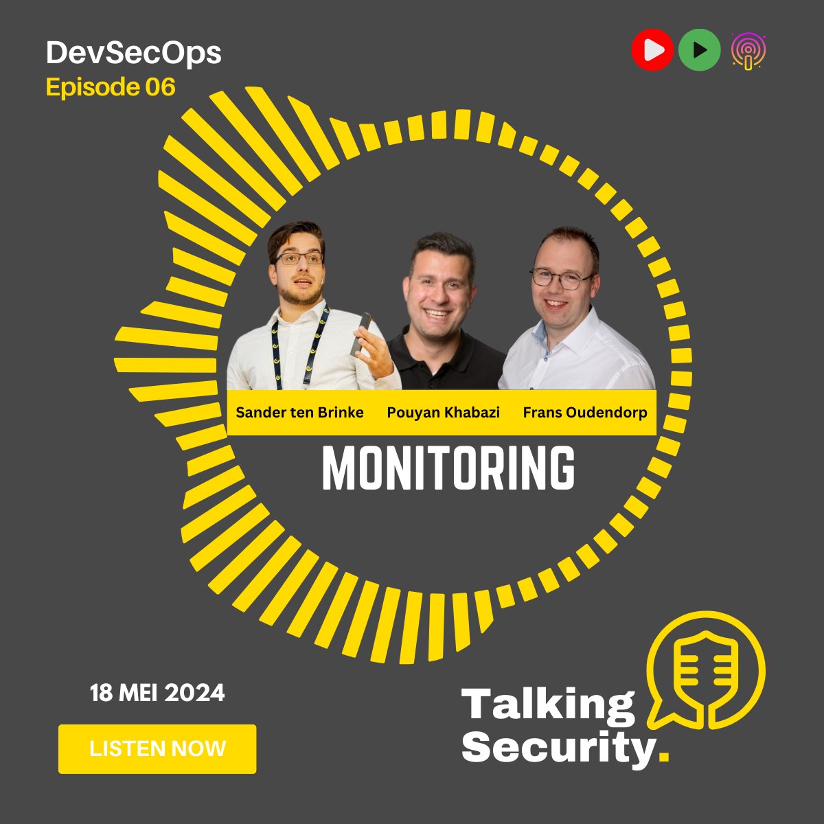 🚨 New Episode Alert! 🚨

We're thrilled to announce the latest episode of the Talking Security podcast! 🎙️

In this episode of our DevSecOps series, we explore the critical role of Monitoring. 📈🔍

talkingsecurity.nl/podcast/securi…

Tune in now and elevate your security game! 🎧🔐