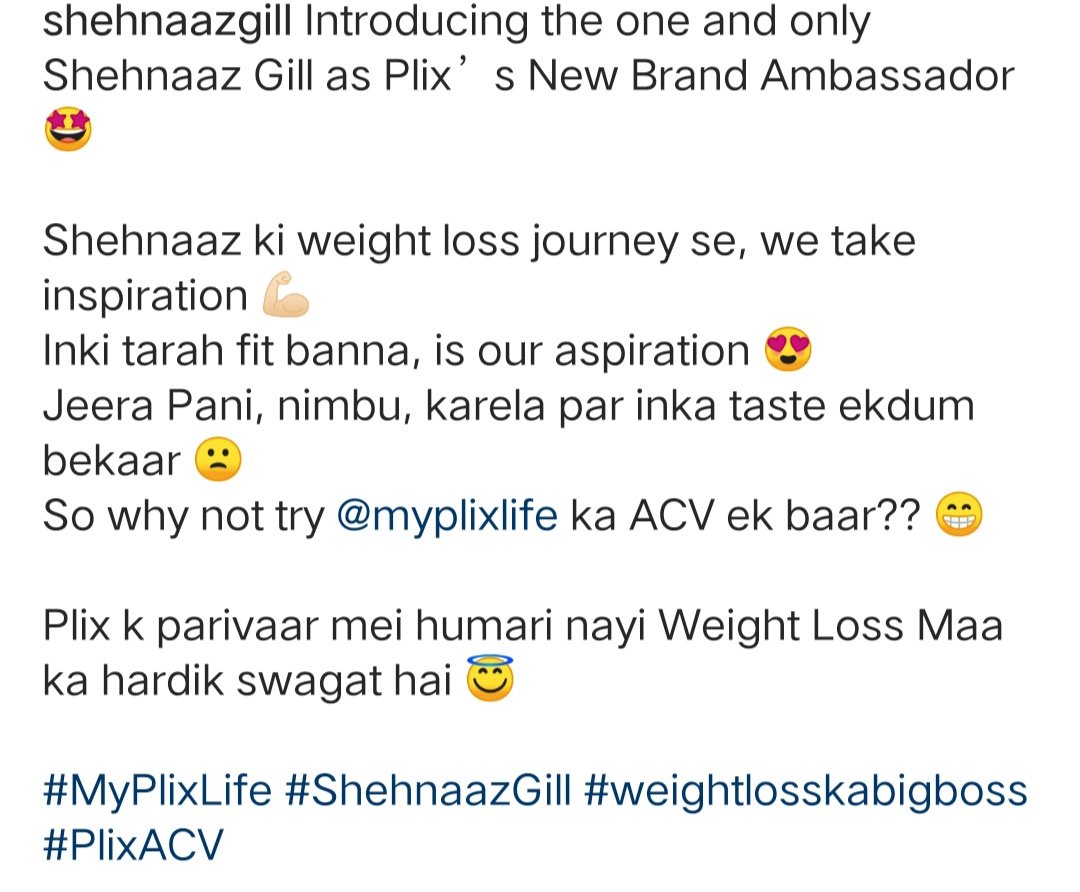 dazzler_hike's tweet photo. Congratulations @ishehnaaz_gill 
♥️🎉
SHEHNAAZ X PLIX"
Brand new Ambassador of Plix 
#ShehnaazGill https://t.co/9GI4n9fiws