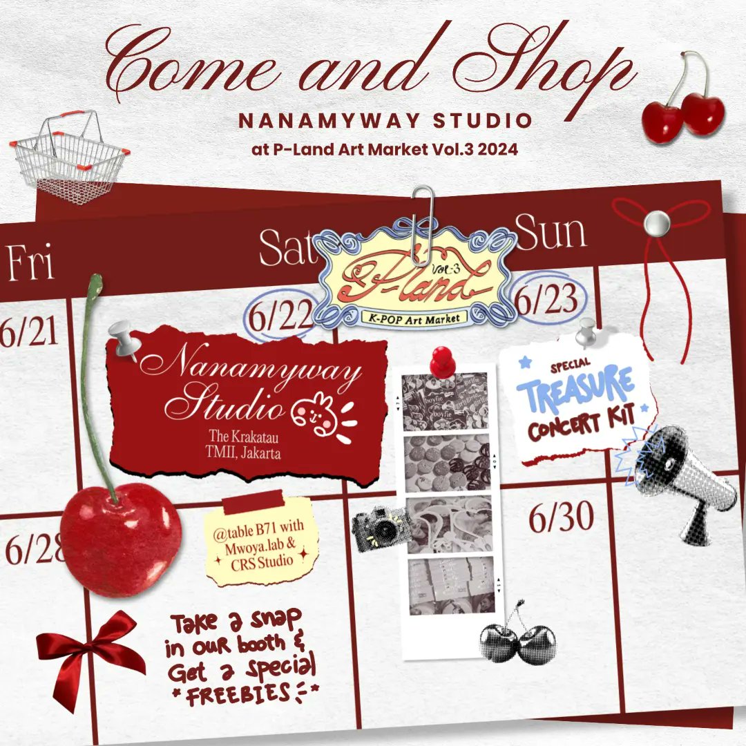 nanamywaystudio's tweet photo. ssSsooOoo excited that we're finally coming to @plandartmarket Vol.3!!

ppSsttt we have ✨️special TREASURE CONCERT KIT✨️

come, meet us, and say Hi!
🗓 22-23 June 2024
📍 The Krakatau, TMII
🪧 Table B71

support us by helping reshare this calatog! see u~

#PLANDVol3_Catalogue https://t.co/KHBGEjIGu8