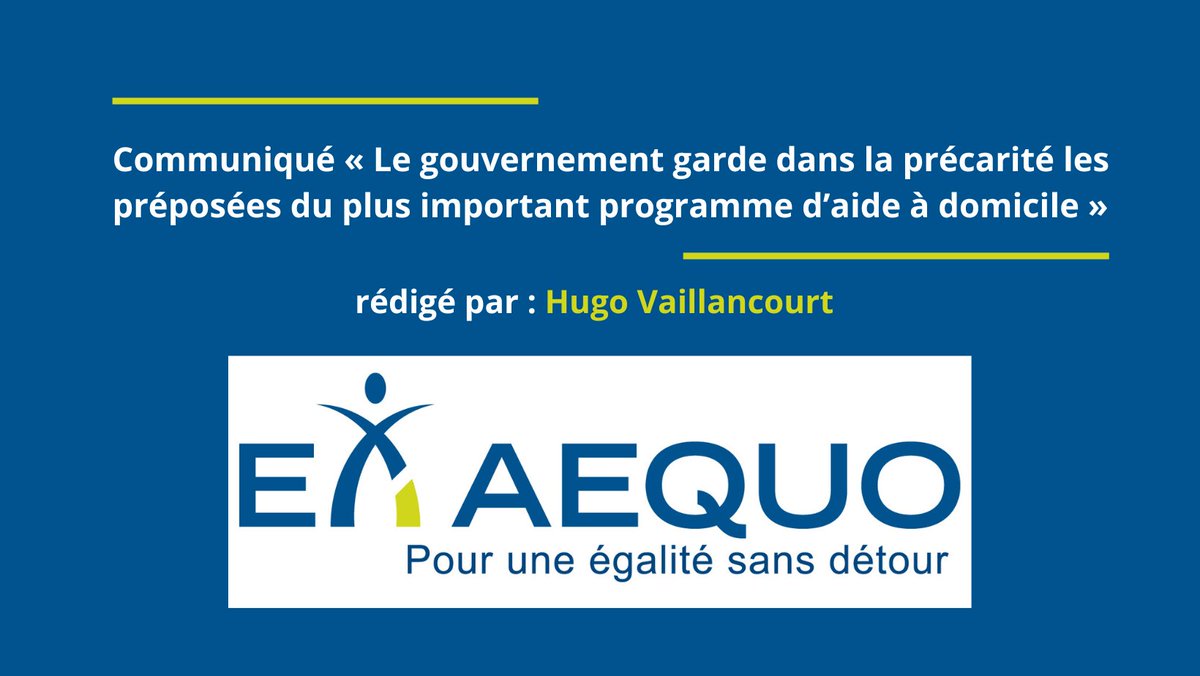 📢 Communiqué de presse : Le gouvernement garde dans la précarité les préposées du plus important programme d’aide à domicile

shorturl.at/QjQvh