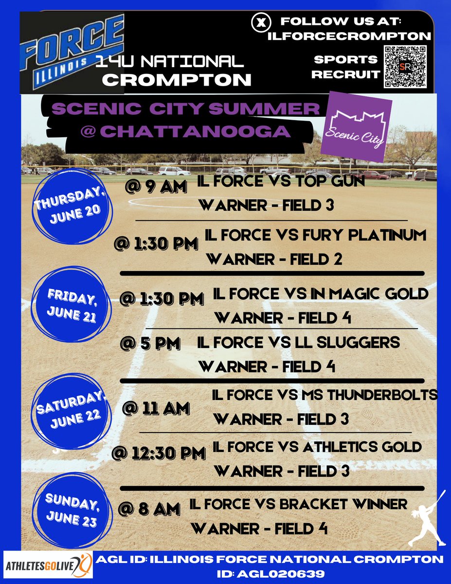 We are backkkkk! These Force girls are excited for this upcoming weekend at Scenic City! Peep the schedule out below 👀💙 #WeAreForce