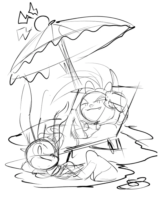 LIVE now, working on a summer themed commission.

See l i n k t r e e for t w i t ch 