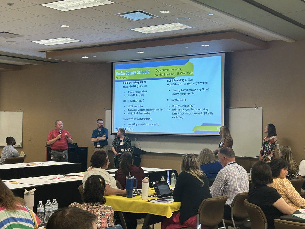 <a href="/BurkeCoSchools/">BCPS</a> AI implementation team is sharing our system’s progress towards Generative AI implementation at <a href="/AppstateRCOE/">AppState RCOE</a> Innovation Expo! #allinbcps #ignitelearningbcps <a href="/dhhouser/">Danny Houser</a> <a href="/h_j_russ/">Holly Russ</a> <a href="/HollyThomas2218/">Holly Thomas</a>