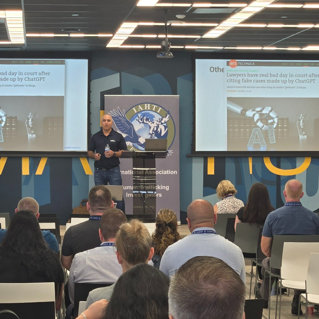 At our HQ in Waterloo, our founder &amp; Chief Innovation Officer, <a href="/JadAtMagnet/">Jad Saliba</a> is kicking off a packed two-day agenda for the <a href="/IAHTI2/">IAHTI</a>'s Canada Conference with an exploration of AI in digital investigations.