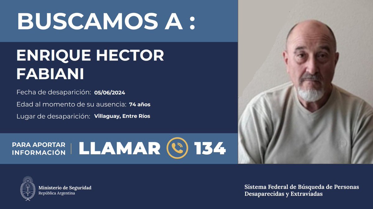 POR FAVOR, AYUDEN A DIFUNDIR, ES MI ABUELO Y TIENE QUE APARECER!!! 
Se perdió el 04/06 en Alcaraz, Entre Ríos 

<a href="/telefe/">telefe</a> <a href="/eltreceoficial/">eltrece</a> <a href="/mauroszeta/">Vía Szeta</a> <a href="/Cadena3Com/">Cadena 3 Argentina</a> <a href="/clarincom/">Clarín</a> <a href="/LANACION/">LA NACION</a> <a href="/elnuevenoticias/">El Nueve Noticias 💻</a> <a href="/entreriosya/">Noticias de Entre Ríos</a> <a href="/rbarbano/">Rolando Barbano</a> <a href="/ellitoral/">El Litoral</a> <a href="/radiomitre/">Radio Mitre</a> 

#desaparecidos #entrerios #alcaraz