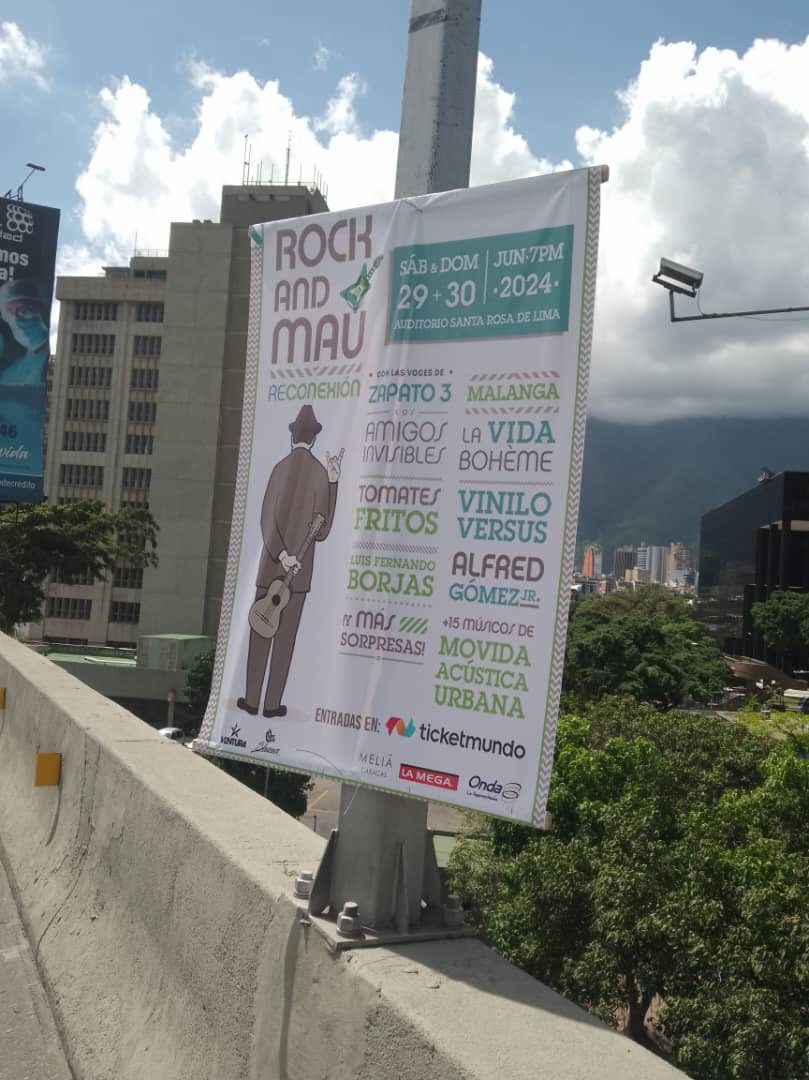 ¡Miren esta belleza de pendones!

<a href="/Zapato3/">Zapato3 Oficial</a> >> <a href="/Z3segura/">CARLOS SEGURA</a> 
<a href="/AmgsInvisibles/">Los Amigos Invisibles</a> >> <a href="/chuliusmusica/">Julio Briceño</a> 
<a href="/malangaoficial/">Malanga</a> >> <a href="/aribarbella/">Aristides Barbella</a> 
<a href="/vidaboheme/">la vida boheme</a> >> <a href="/henrydarthenay/">Henry D'Arthenay</a> 
<a href="/VINILOVERSUS/">VINILOVΞRSUS</a> >> <a href="/RodrigoSolo_/">Rodrigo Gonsalves</a> 
<a href="/tomatesfritos/">Tomates Fritos</a> >> <a href="/bostonrex/">💀 boston rex</a> 
<a href="/luisfernandobm/">Luis Fernando Borjas</a>
<a href="/alfredgomezjr/">Alfred Gómez Jr.</a>

rockandmau.ticketmundo.com